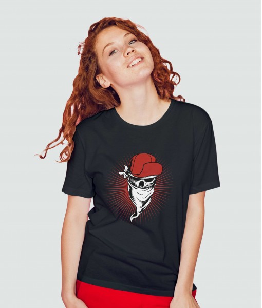 Дамска тениска с щампа Готика Маскиран череп - TShirtArtShop.com